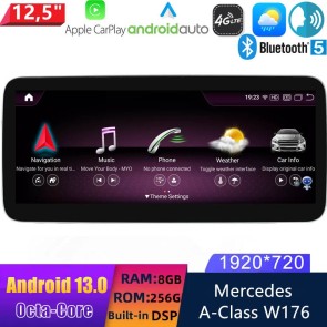 12,5" Android 13 Autoradio DVD Player GPS Navigation Stereo für Mercedes A-Klasse W176 (2016-2018)-1