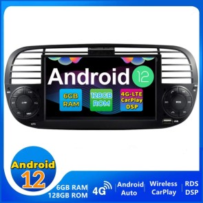 7" Android 12 Autoradio DVD Player GPS Navigation Stereo für Fiat 500 Abarth (2007-2015)-1