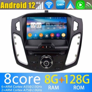 Ford Focus 3 Android 12.0 Autoradio GPS Navigationsysteme mit 8-Core 8GB+128GB Touchscreen Parrot Bluetooth Lenkradfernbedienung Mikrofon DAB USB WiFi 4G-LTE DSP CarPlay - 9