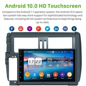 9" Android 10.0 Autoradio DVD Player GPS Navigation für Toyota Land Cruiser Prado J150 (2010-2013)-1