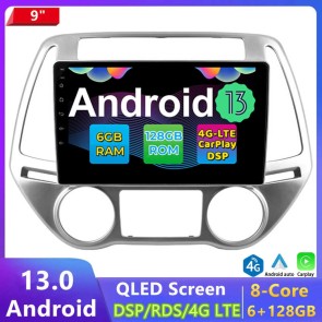 9" Android 13.0 Autoradio DVD Player GPS Navigation Stereo für Hyundai i20 (Ab 2008)-1