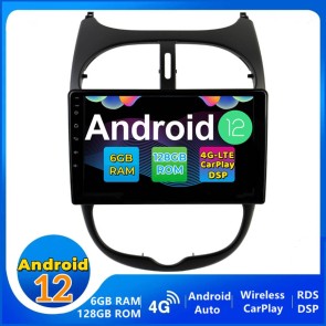 9" Android 12.0 Autoradio DVD Player GPS Navigation Stereo für Peugeot 206 (Ab 2000)-1