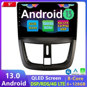 9" Android 13.0 Autoradio DVD Player GPS Navigation Stereo für Peugeot 207 (Ab 2006)-1