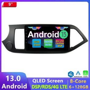 9" Android 13.0 Autoradio DVD Player GPS Navigation Stereo für Kia Picanto (Ab 2011)-1