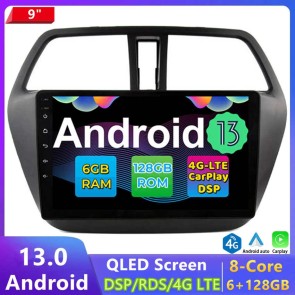 9" Android 13 Autoradio DVD Player GPS Navigation Stereo für Suzuki SX4 S-Cross (2013-2017)-1