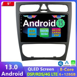 9" Android 13.0 Autoradio DVD Player GPS Navigation Stereo für Mercedes C-Klasse‎ W203 (2000-2005)-1