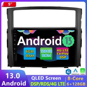 9" Android 13.0 Autoradio DVD Player GPS Navigation Stereo für Mitsubishi Pajero 4 (2006-2014)-1