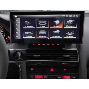 Audi A6 Android 13.0 Autoradio GPS Navigationsysteme mit 8GB+256GB Bluetooth Lenkradfernbedienung DAB DSP 4G WLAN CarPlay - 12,5