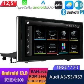 12,5" Android 13.0 Autoradio DVD Player GPS Navigation Stereo für Audi A3/S3/RS3 8V (2013-2020)-1