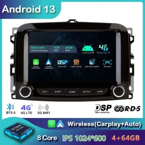7" Android 13 Autoradio DVD Player GPS Navigation Stereo für Fiat 500L (2012-2018)-1
