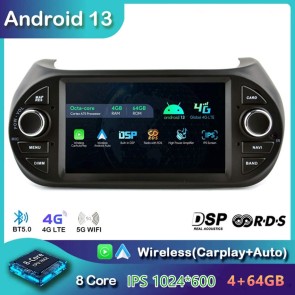 7" Android 13 Autoradio DVD Player GPS Navigation Stereo für Fiat Qubo (Ab 2008)-1
