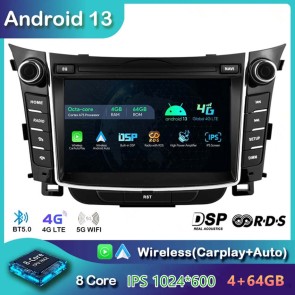 7" Android 13 Autoradio DVD Player GPS Navigation Stereo für Hyundai i30 (Ab 2011)-1