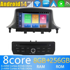 7" Android 14 Autoradio GPS Navi DVD Player Kopfeinheit für Renault Megane III (Ab 2009)-1