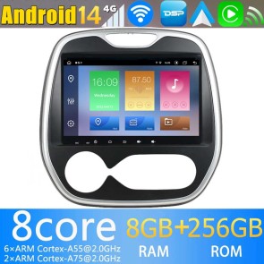 9" Android 14 Autoradio GPS Navi DVD Player Kopfeinheit für Renault Captur (2011-2019)-1