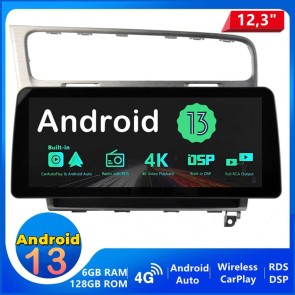 VW Golf 7 Android 13 Autoradio GPS Navigation mit Octa-Core 6GB+128GB Bluetooth Freisprecheinrichtung DAB RDS DSP WiFi 4G-LTE Wireless CarPlay - 12,3