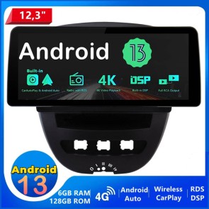 12,3" Android 13.0 Autoradio Multimedia Player GPS Navigationssystem Car Stereo für Toyota Aygo (2005-2014)-1