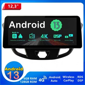 Ford Transit Custom Android 13 Autoradio GPS Navigation mit Octa-Core 6GB+128GB Bluetooth Freisprecheinrichtung DAB DSP WiFi 4G-LTE Wireless CarPlay - 12,3