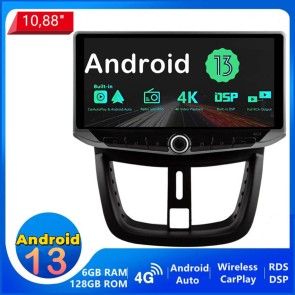 10,88" Android 13 Autoradio Multimedia Player GPS Navigationssystem Car Stereo für Peugeot 206 (Ab 1998)-1