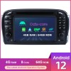 Mercedes SL R230 Android 12.0 Autoradio GPS Navigationsysteme mit Octa-Core 4GB+64GB Touchscreen Bluetooth Lenkradfernbedienung DAB CD SD USB 4G WiFi AUX CarPlay - Android 12 Autoradio DVD Player GPS Navigation für Mercedes SL R230 (Ab 2001)
