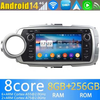 7" Android 14 Autoradio GPS Navi DVD Player Kopfeinheit für Toyota Yaris (2012-2017)-1