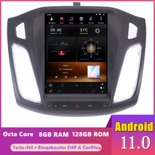 Ford Focus MK3 (ab 2011) Tesla-Stil Android Radio Upgrade mit DAB+ CarPlay Rückfahrkamera-1