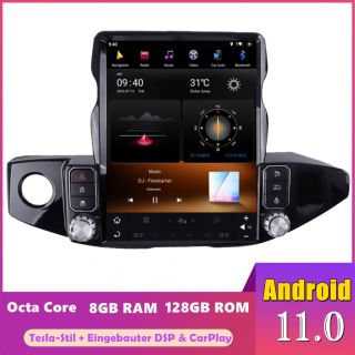 Jeep Wrangler JL (2018-2022) Tesla-Stil Android Radio Nachrüsten DAB+ CarPlay 13,6" Display-1