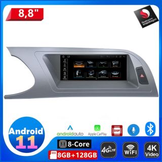 8,8" Android 14.0 Autoradio DVD Player mit GPS Navi für Audi S4 B8 8K (Ab 2008)-1