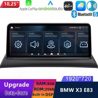 BMW X3 E83 (2003-2010) Android Autoradio Upgrade mit 10,25 Zoll Display