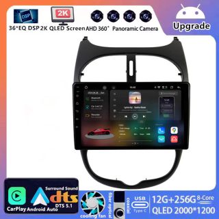 Peugeot 206 CC SW (1998–2009) Android Autoradio Upgrade mit DAB+ CarPlay Android Auto-1