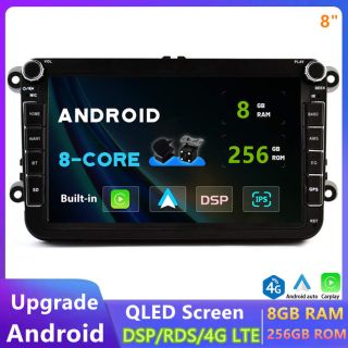 VW Eos (1F) (2006–2016) Android Radio Upgrade mit DAB+, CarPlay, Android Auto, Bluetooth-Freisprecheinrichtung, Rückfahrkamera, Handy-Verbindung und 9" IPS Display