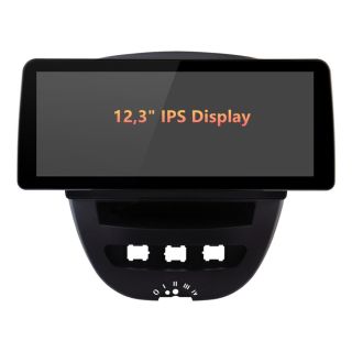 Android Radio zum Nachrüsten für Peugeot 107 (2005–2014) mit 12,3" QLED Display, DAB+, CarPlay-1