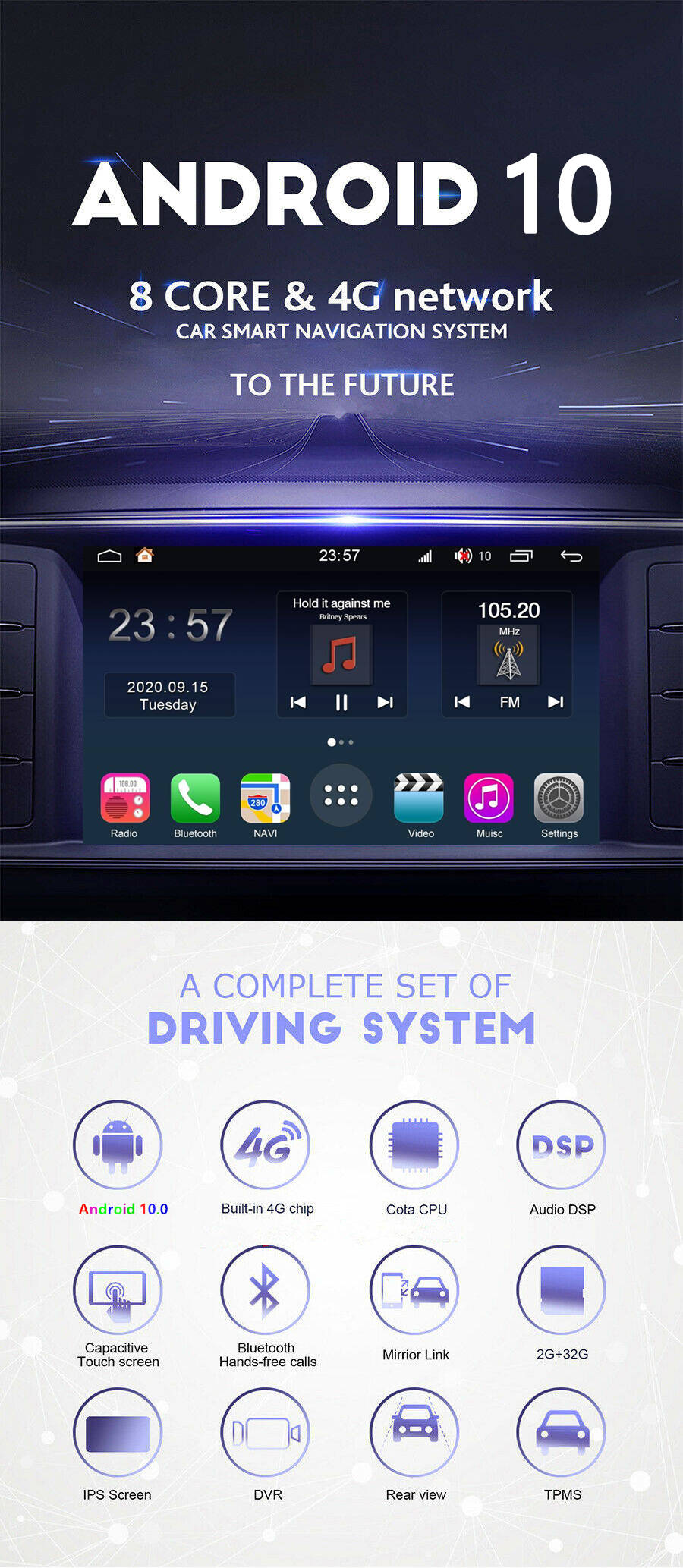 S310 Android 10.0 für Dodge Grand Caravan-2