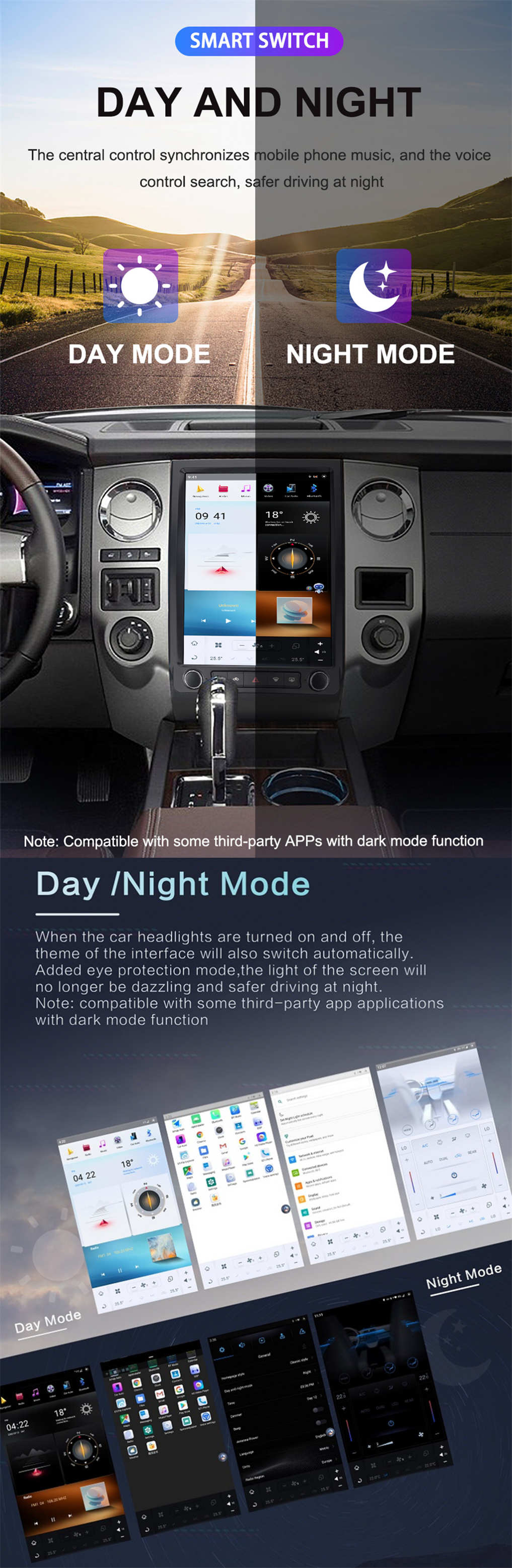 Tesla-Stil Autoradio Android 11.0 für Dodge Durango-3