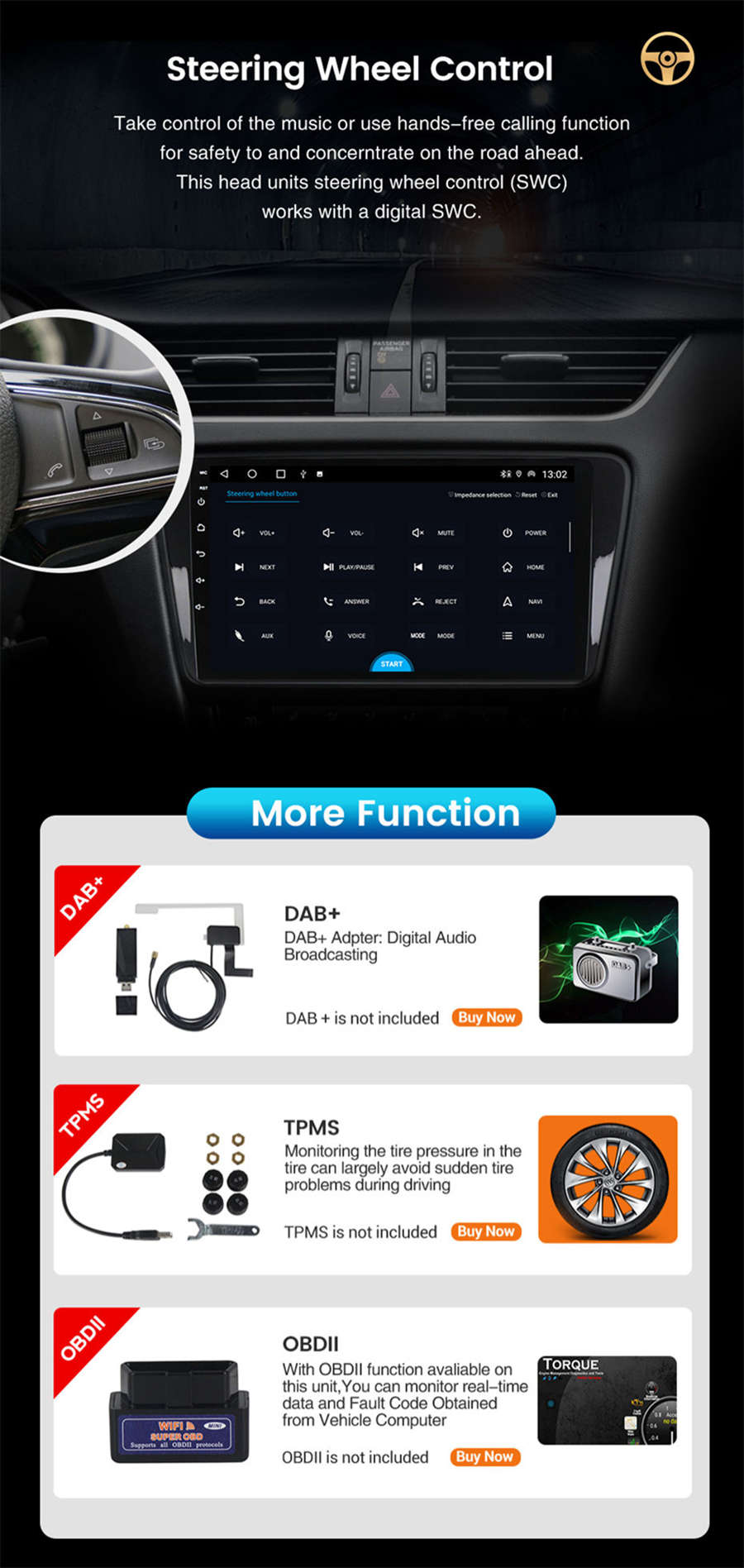 Autoradio Android 13.0 für Dodge RAM 1500/2500/3500-6