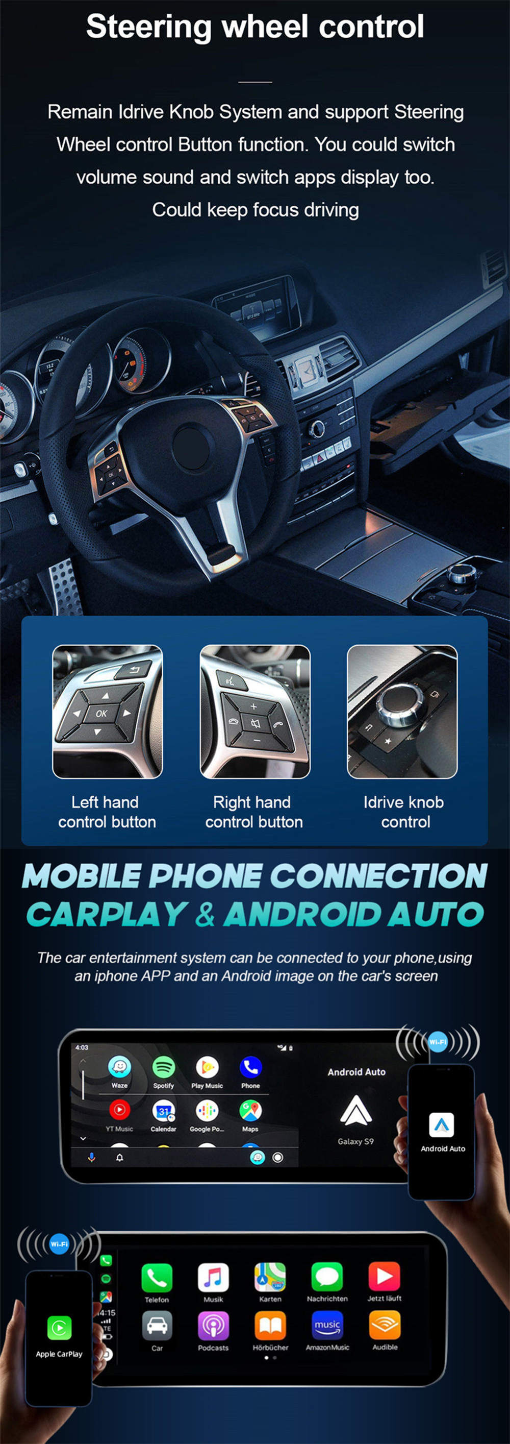Autoradio Android 12.0 für Mercedes E-Klasse C207/A207-2