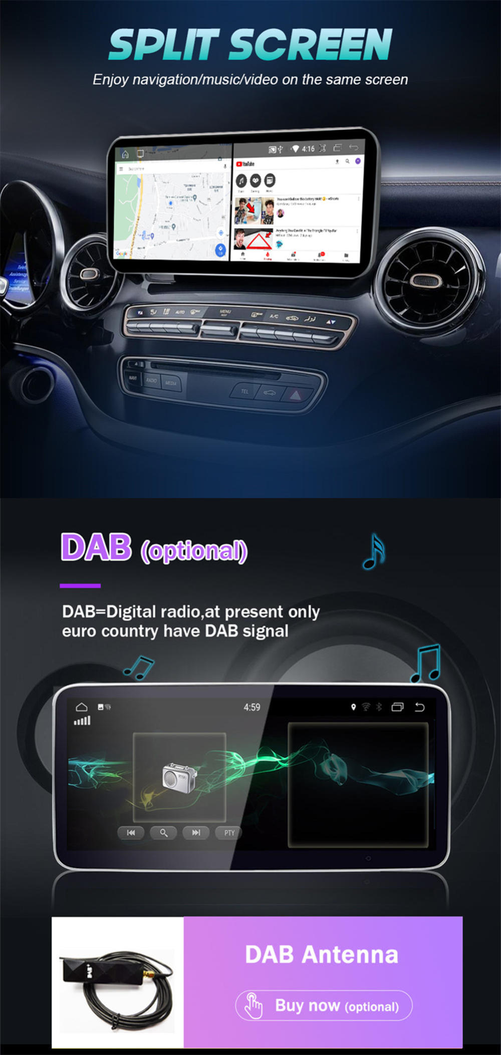 Autoradio Android 12.0 für Mercedes V-Klasse‎ W447-5